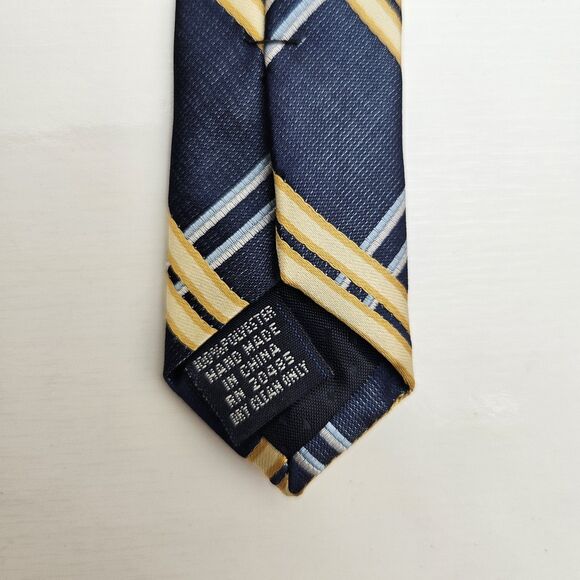Pierre Cardin Men's SLIM Polyester Tie Blue with Blue & White Stripes 3" - Picture 5 of 7